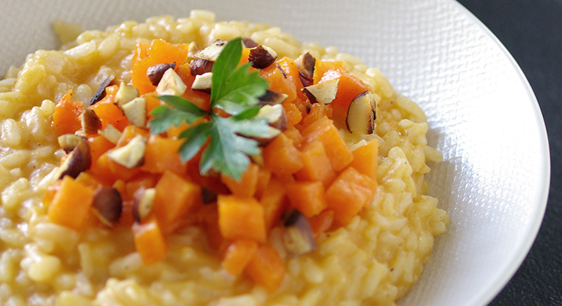 Risotto au potimarron et noisettes